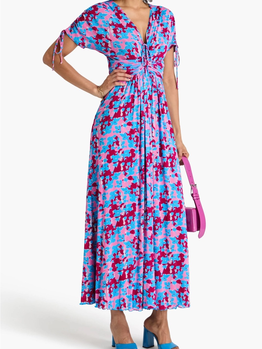 Diane Von Furstenberg Charlotte Floral Maxi Reversible Dress